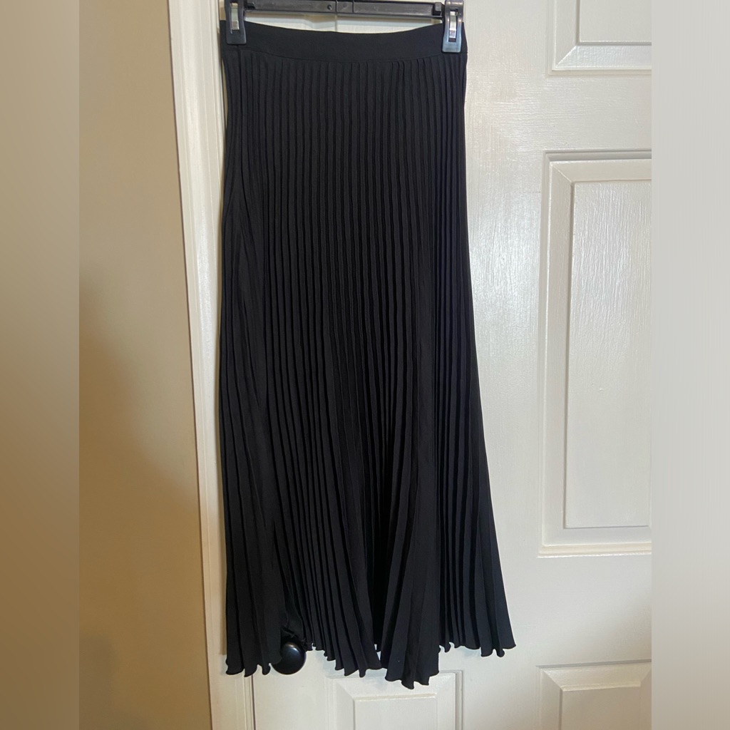 Shein Black Pleated Maxi Skirt Womens Size Xs